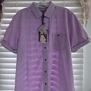 Ted Baker London NWT Men Sz 4 - Large Purple Micro Floral Button-Up Shirt